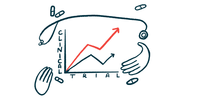 A graph illustrating findings from a clinical trial being released.