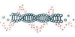 An illustration showing a part of double helix DNA.