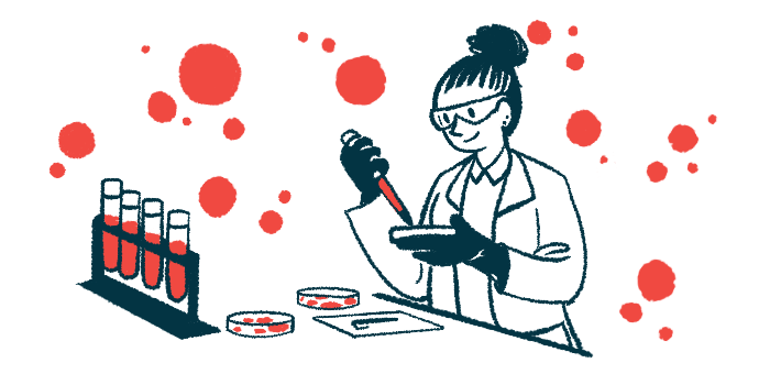 A scientist conducts tests in a lab using petri dishes and vials of blood.