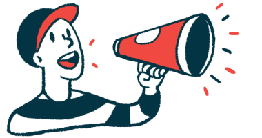 An illustration of a man making an announcement using a megaphone.